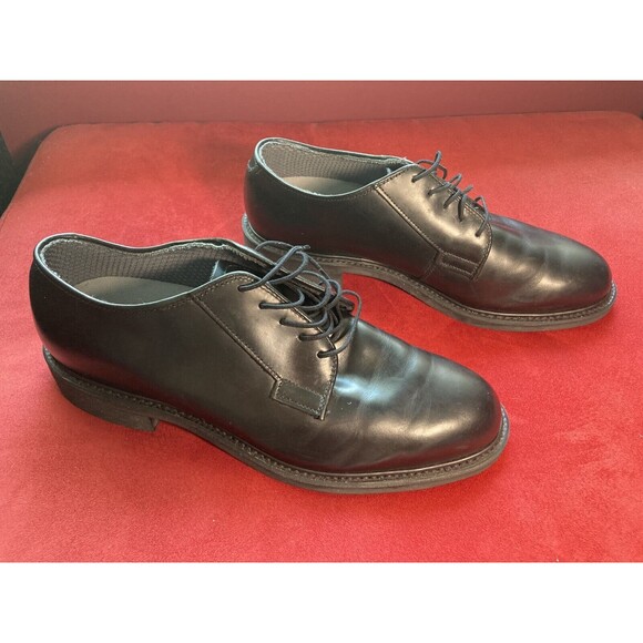 Bates Vibram Black Oxford Dress Shoes • High Gloss Military Uniform (Men's 9D) - Picture 2 of 7